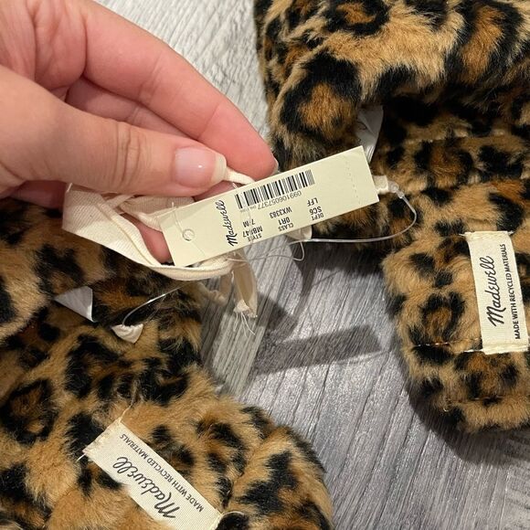 NWT Madewell The Scuff Slipper in Leopard Faux Fur Size 7 - Picture 5 of 7